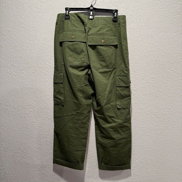 J. Crew Relaxed Fit Tapered Cargo Pants Women’s 26 Army Green Utility Cotton - Picture 5 of 8